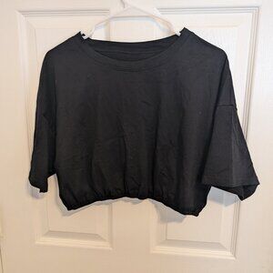 Black Boxy Crop Top